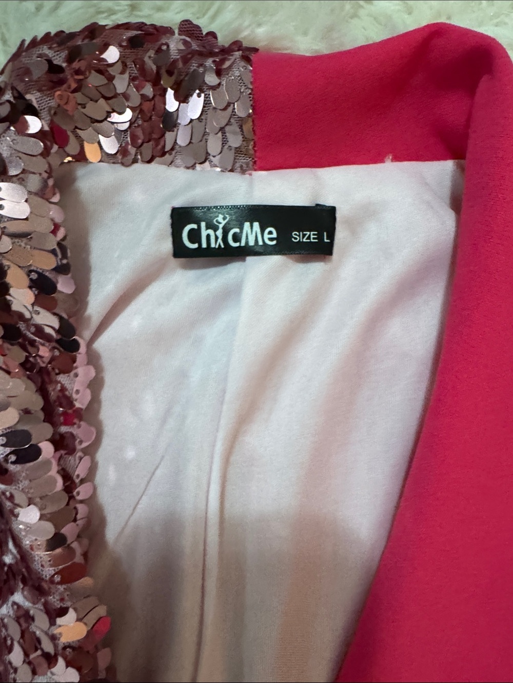 Hot Pink Sequin-Accent Blazer - Picture 4 of 5